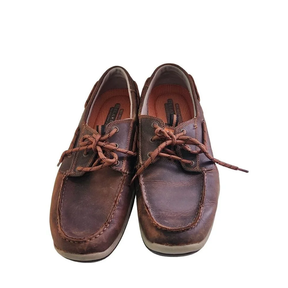 Skechers Relax Fit Memory Foam Leather Boat Shoes Size 12